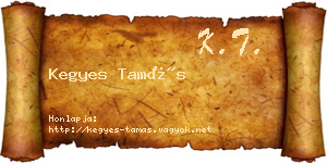 Kegyes Tamás névjegykártya
